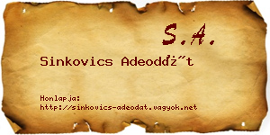 Sinkovics Adeodát névjegykártya